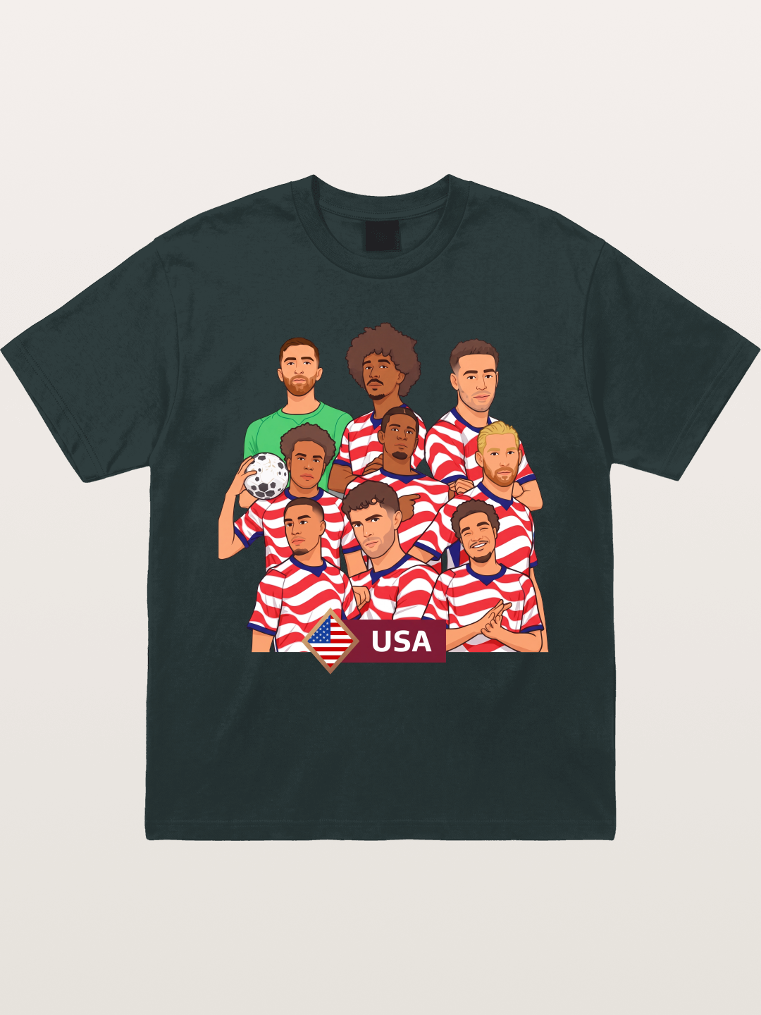 USMNT Cartoon Full Roster Gathering Gildan T-shirt