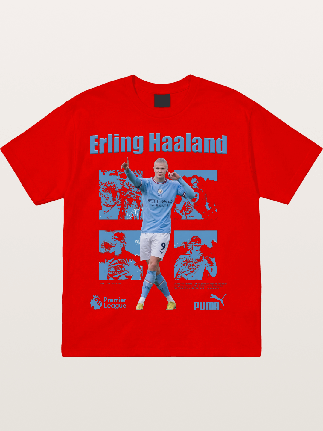 Haaland Premier League Poster Cotton T-shirt