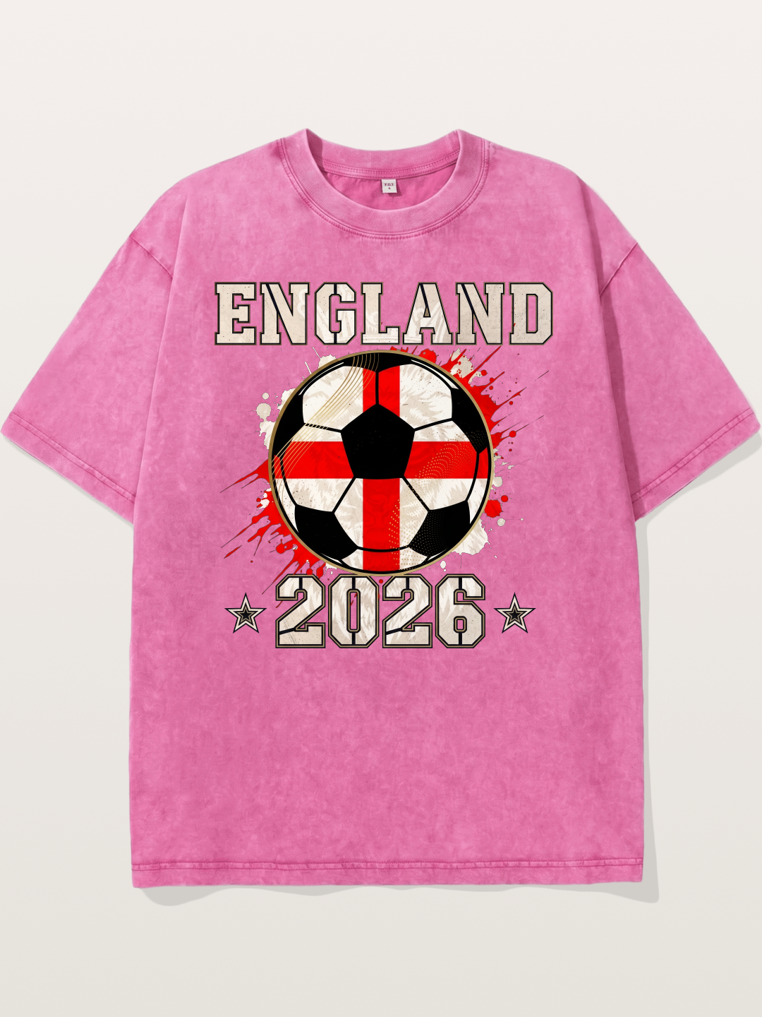 England 2026 Soccer Cross Flag Washed T-shirt