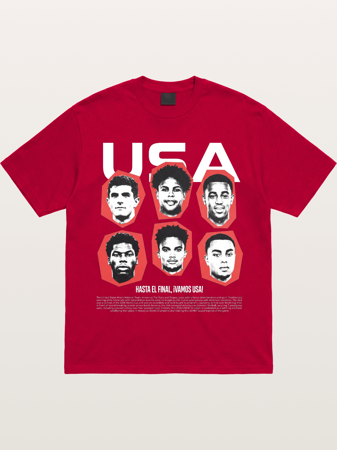 Six US Soccer Stars Hexagon Layout Gildan T-shirt