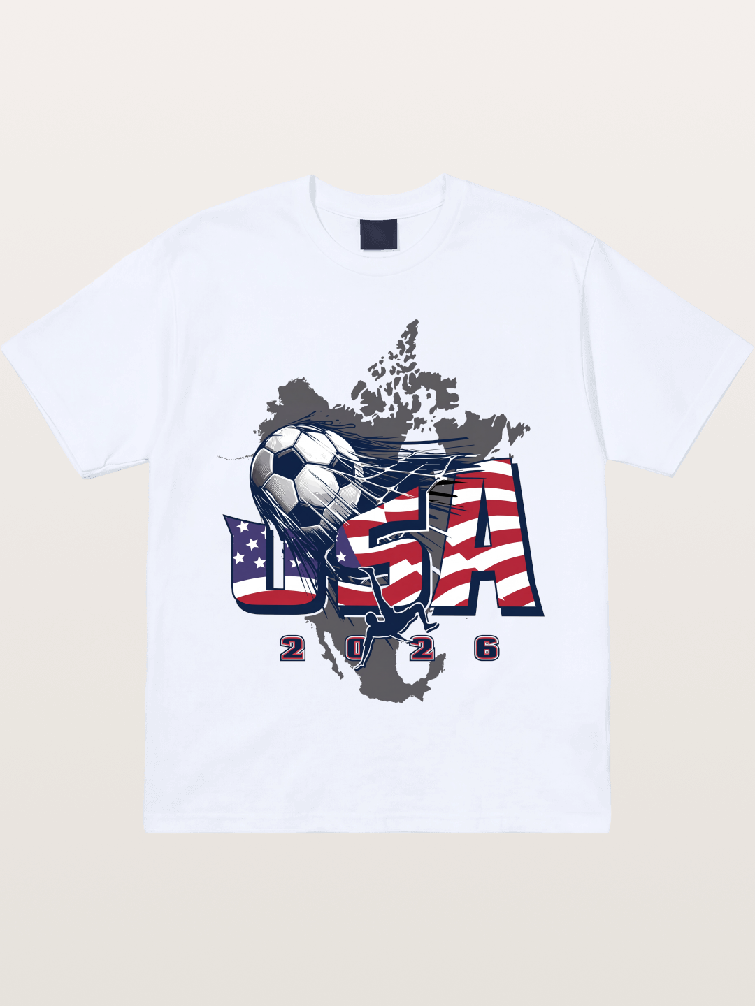American Flag Soccer Map 2026 Gildan T-shirt