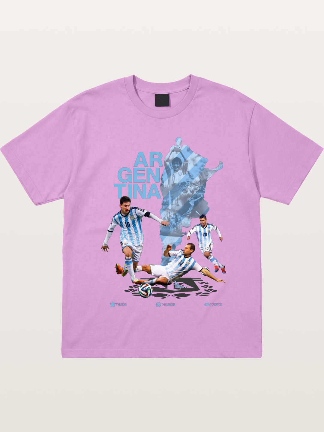 Argentina Soccer Legends Map Layout Gildan T-shirt