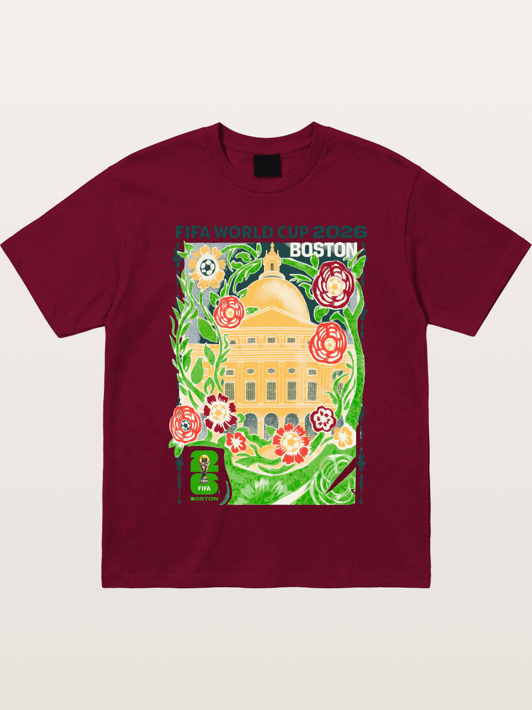 Boston WC 2026 Floral City Hall Art Gildan T-shirt