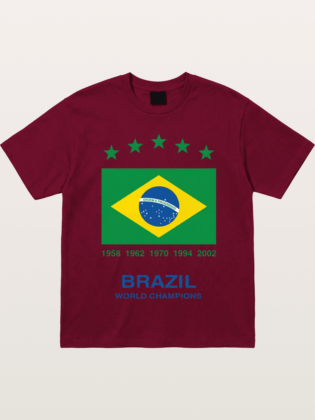 Brazil World Champions Flag Card Gildan T-shirt