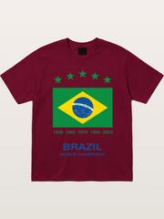 Brazil World Champions Flag Card Gildan T-shirt
