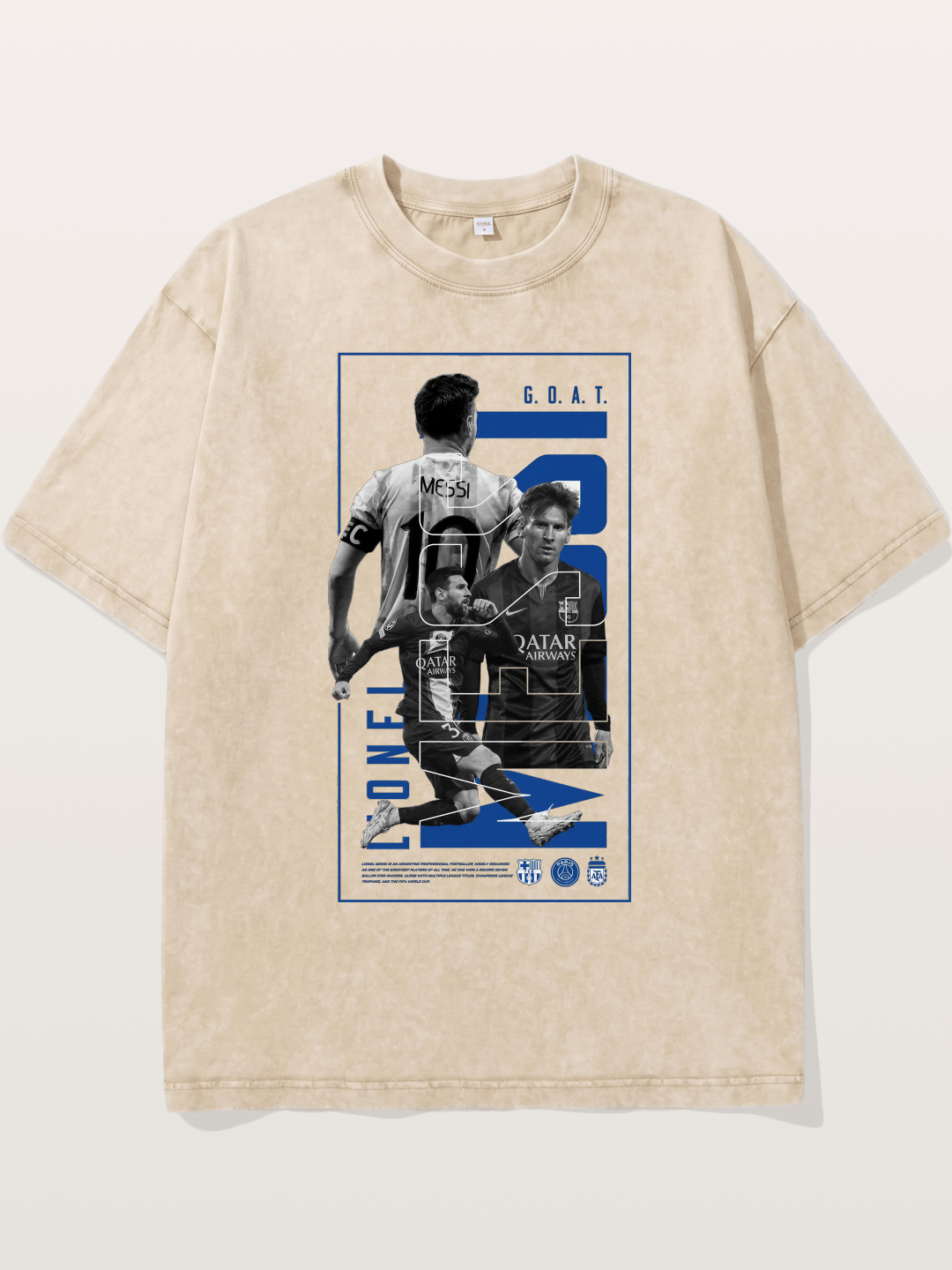 Messi GOAT Collage Poster Washed T-shirt
