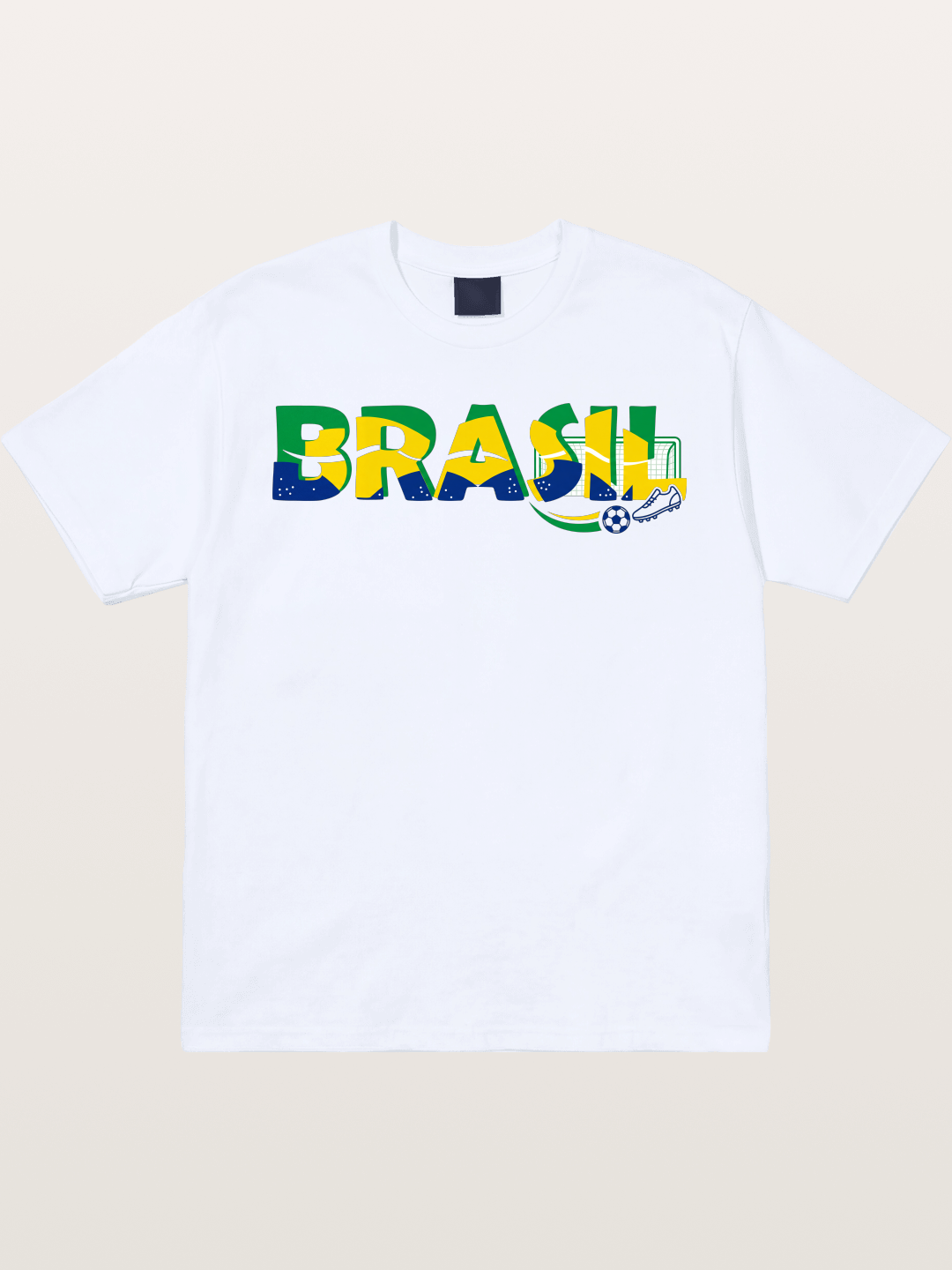 Brasil Typo Soccer Badge Gildan T-shirt