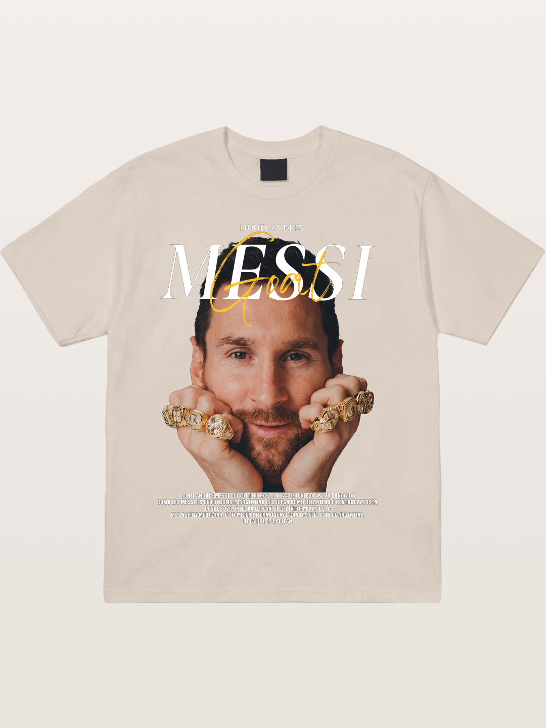 Messi GOAT Champion Rings Cotton T-shirt