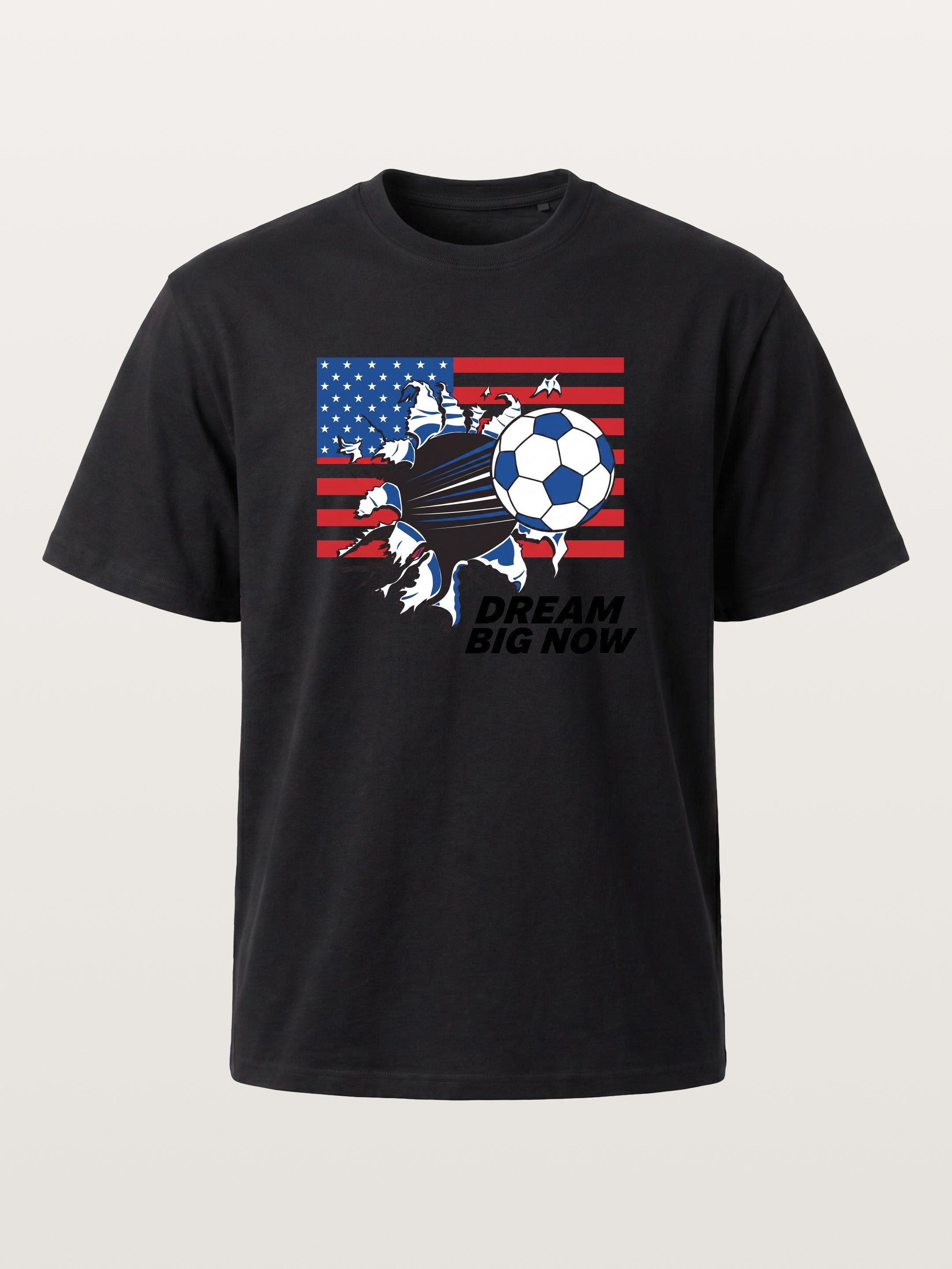 Torn Flag Soccer Explosion Design Cotton T-shirt
