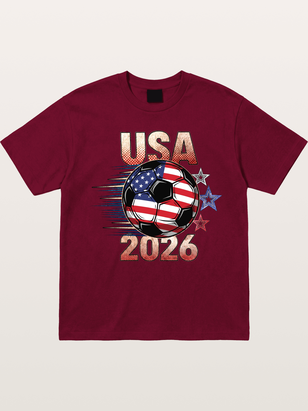 USA 2026 American Flag Soccer Ball Gildan T-shirt