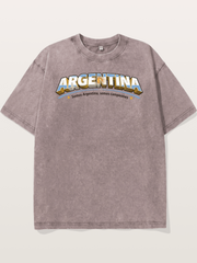 Argentina Retro Team Logo WC Washed T-shirt