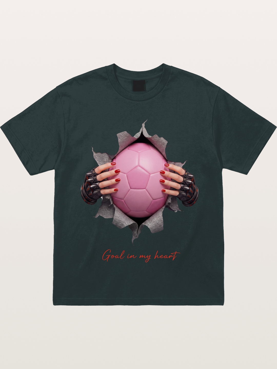Pink Soccer Goal In My Heart Gildan T-shirt