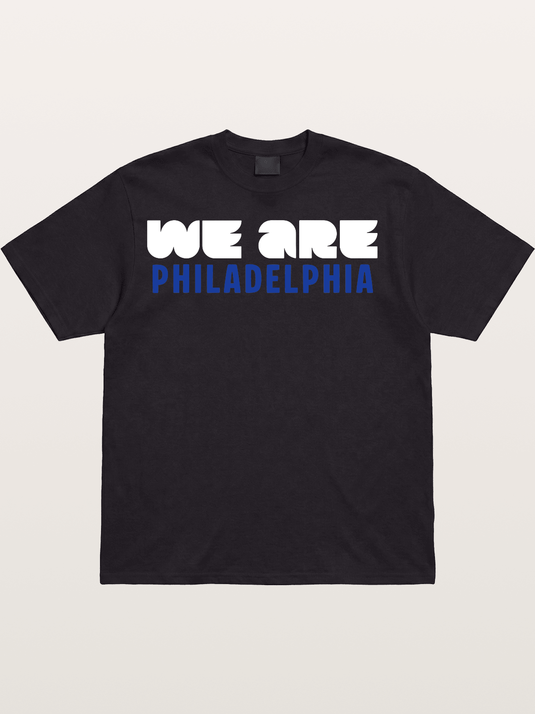 Philadelphia Navy Blue Bold Print Cotton T-shirt