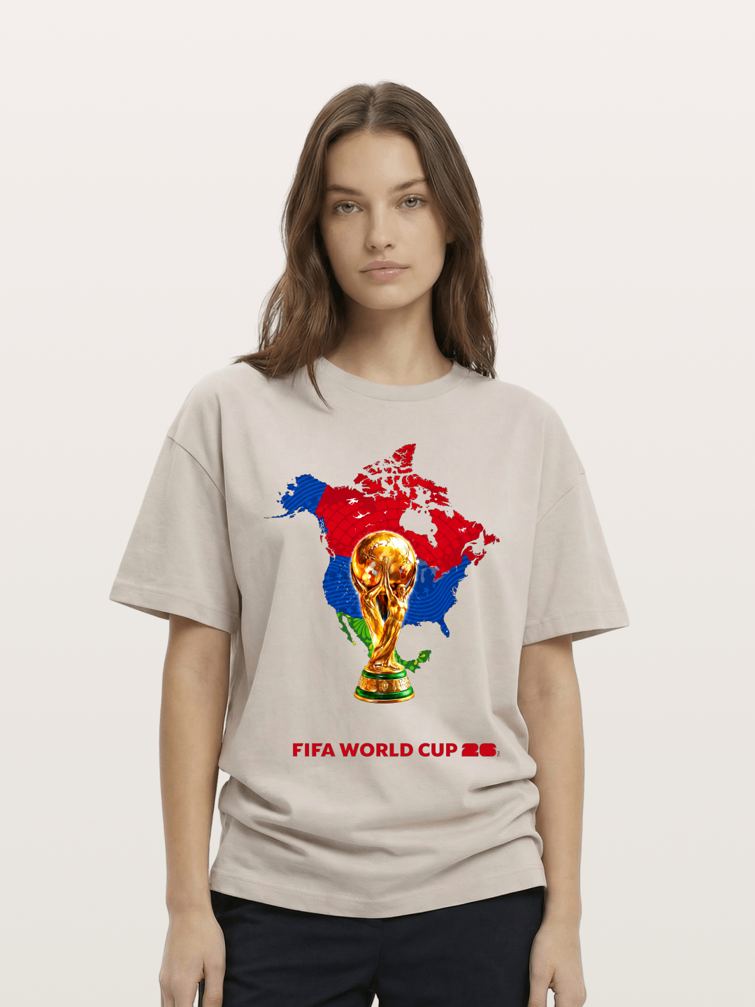 World Cup Trophy & Americas Map Cotton T-shirt