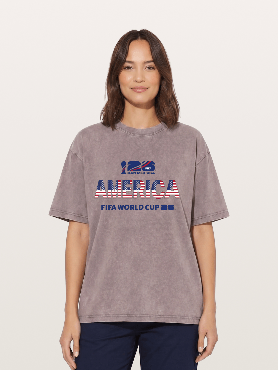 2026 World Cup MEXUSA Flag Art Washed T-shirt