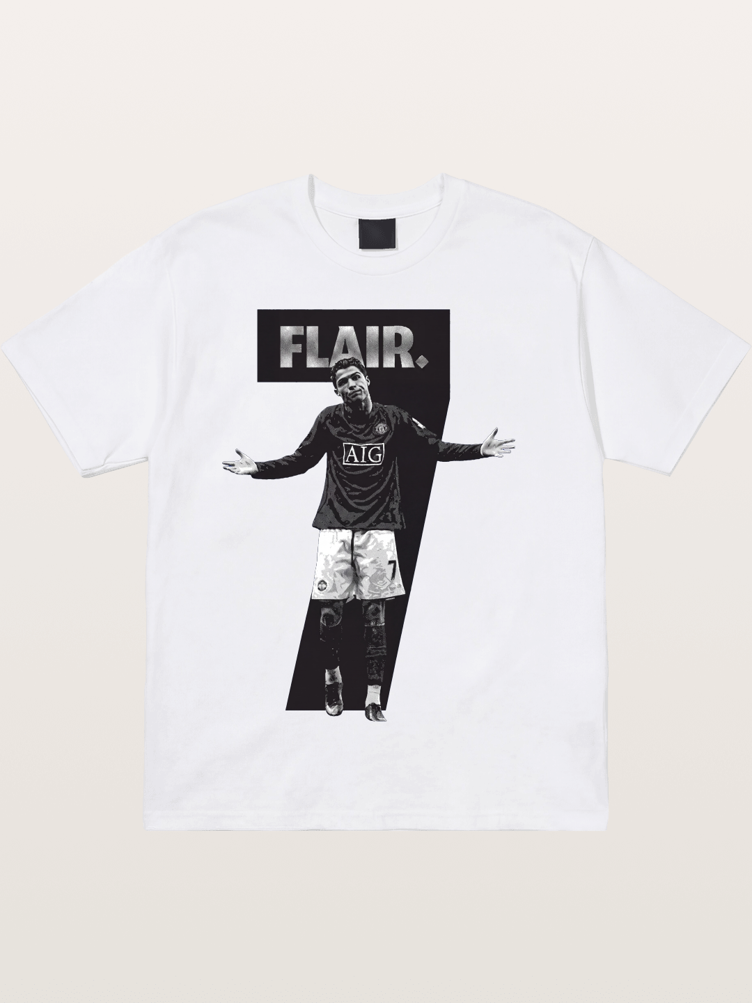 Ronaldo Black And White Number 7 Cotton T-shirt
