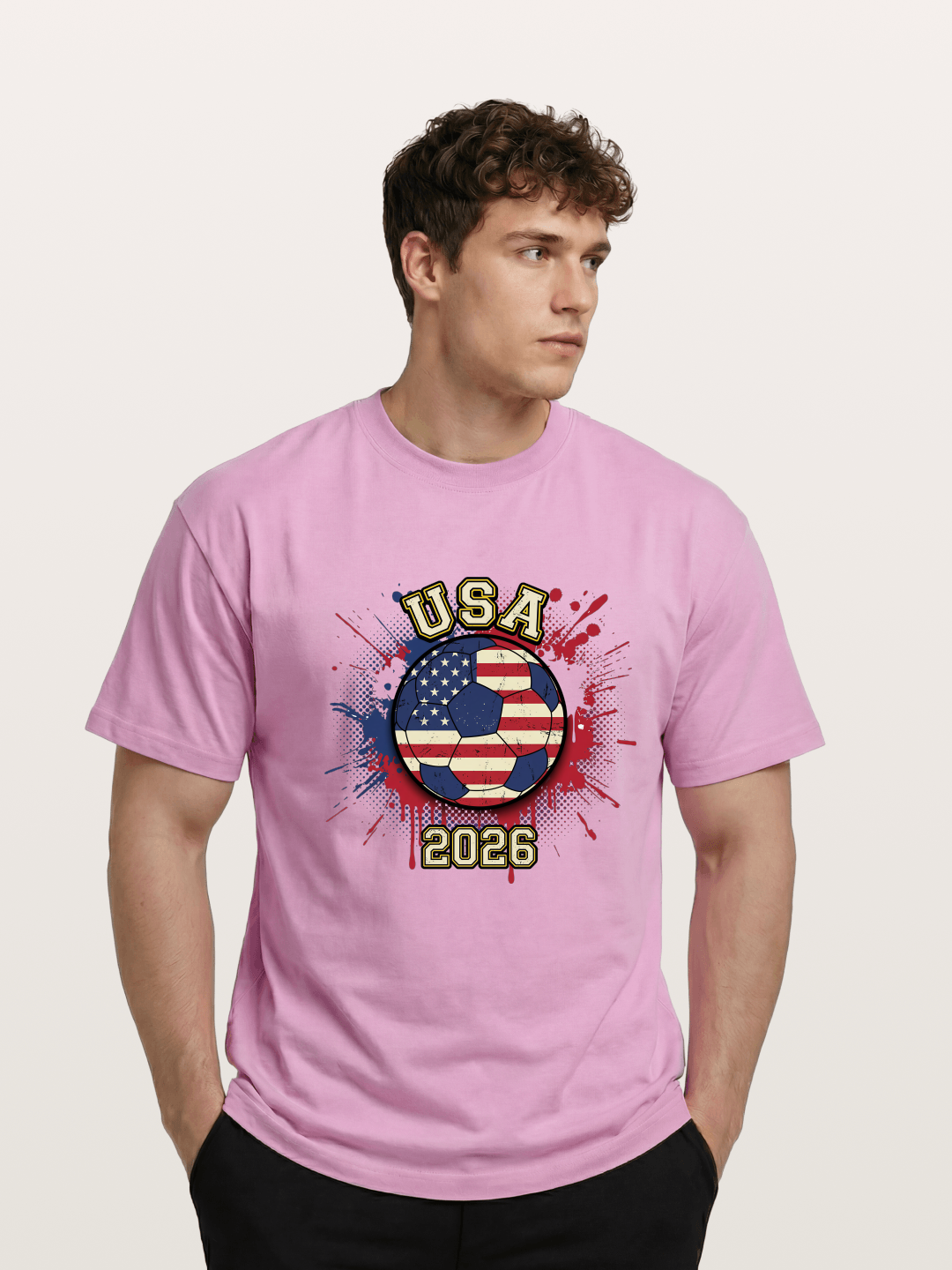 USA 2026 Soccer Ball Print Gildan T-shirt