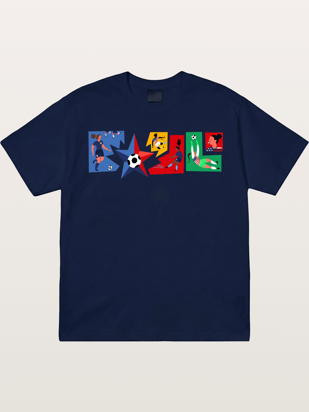 USA Women Soccer Collage Art Gildan T-shirt