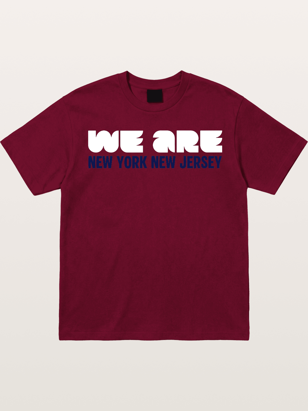 New York New Jersey Navy Typo Gildan T-shirt