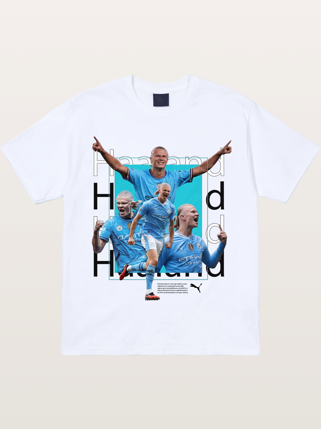Haaland Typography Collage Art Gildan T-shirt