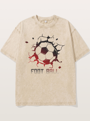 Football Crack Effect USA Style Washed T-shirt