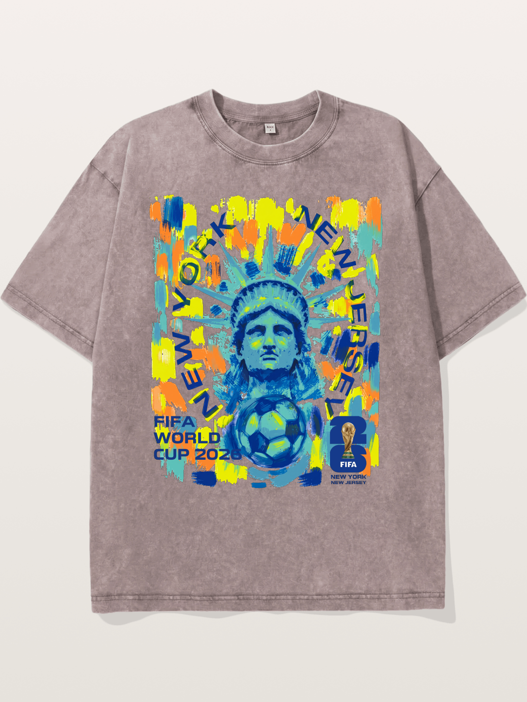 NY NJ WC 2026 Statue of Liberty Art Washed T-shirt