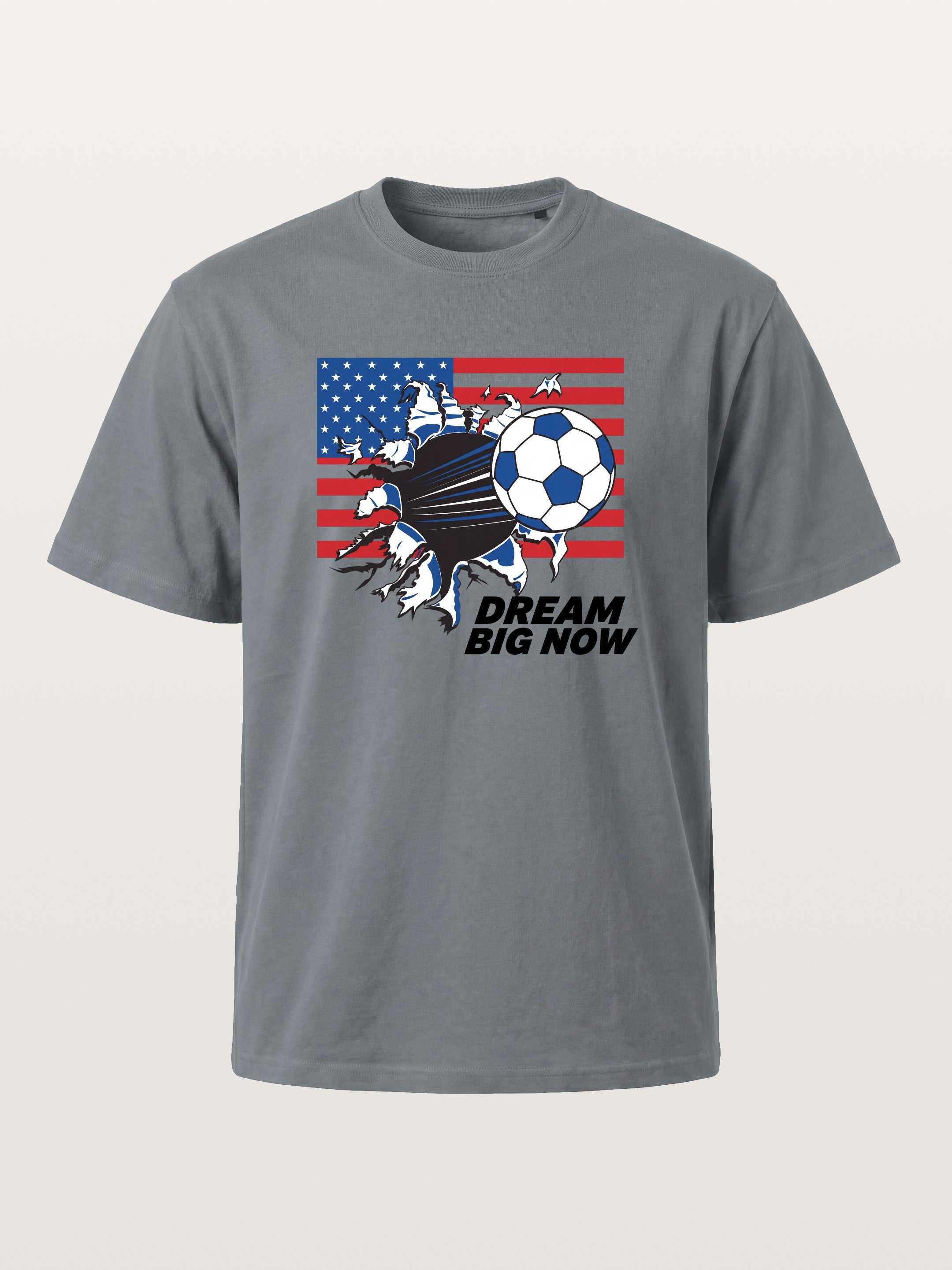 Torn Flag Soccer Explosion Design Cotton T-shirt