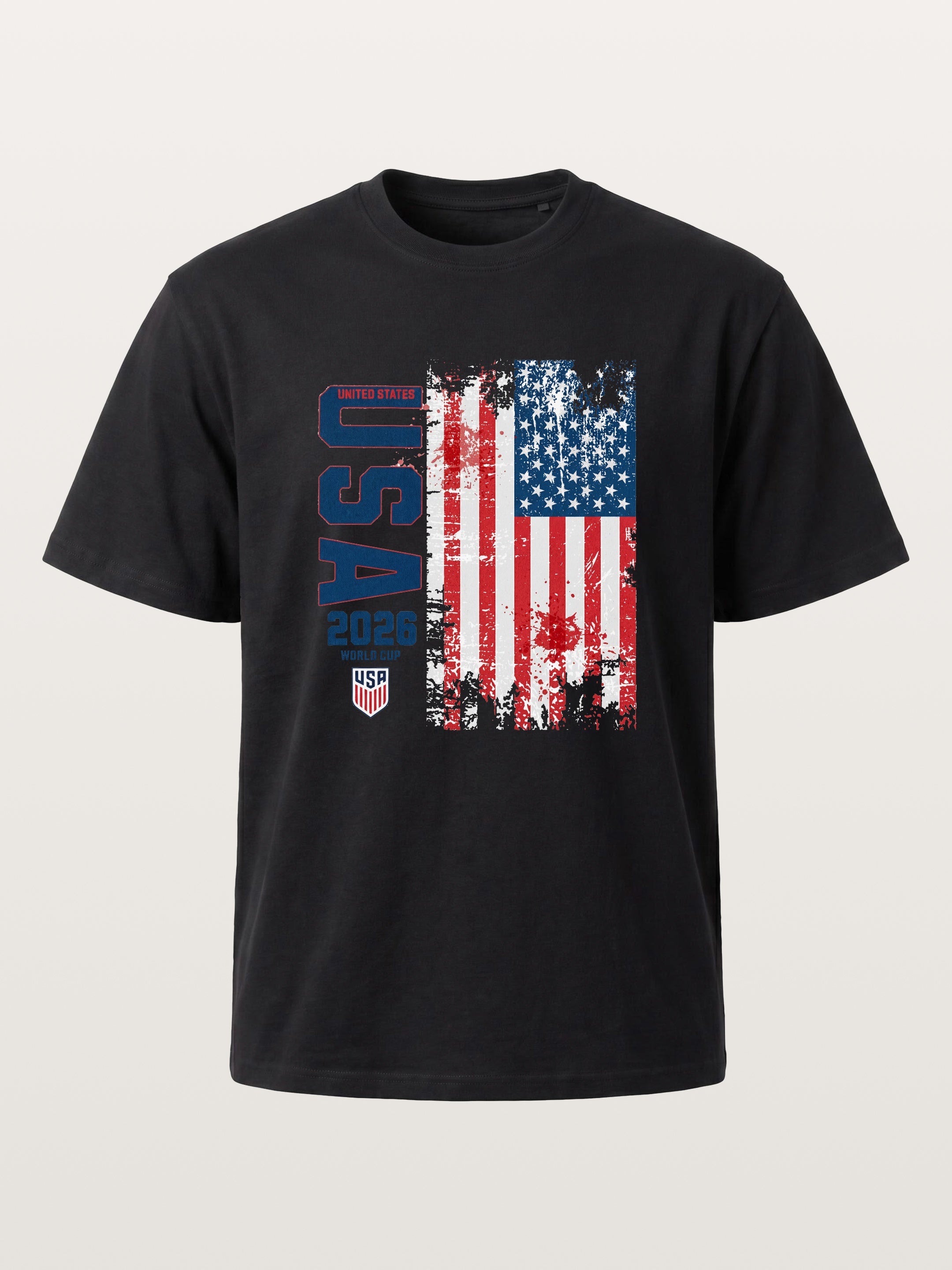 USA 2026 World Cup Grunge Print Cotton T-shirt