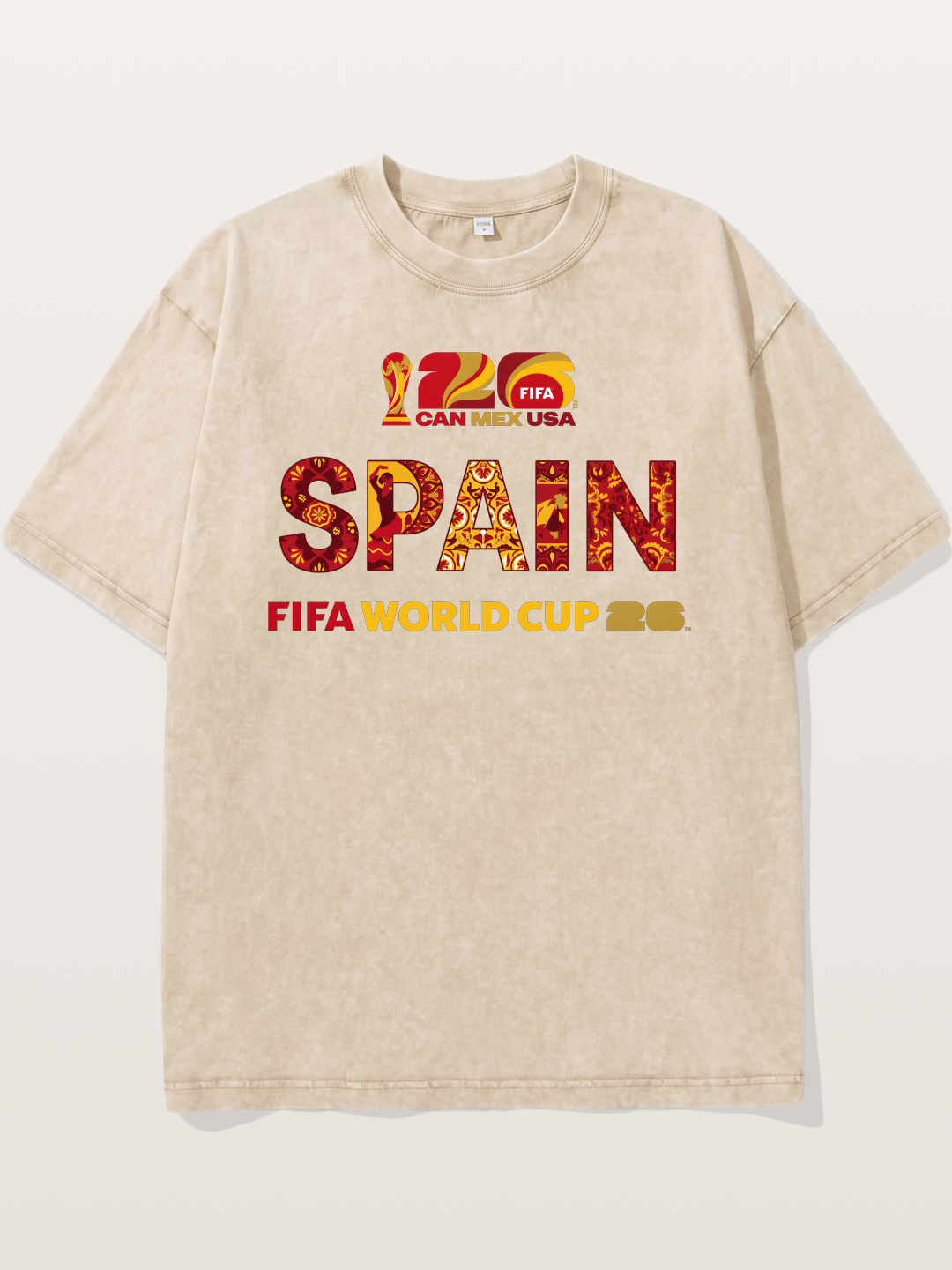 Spain 2026 Cultural Ornament Print Washed T-shirt