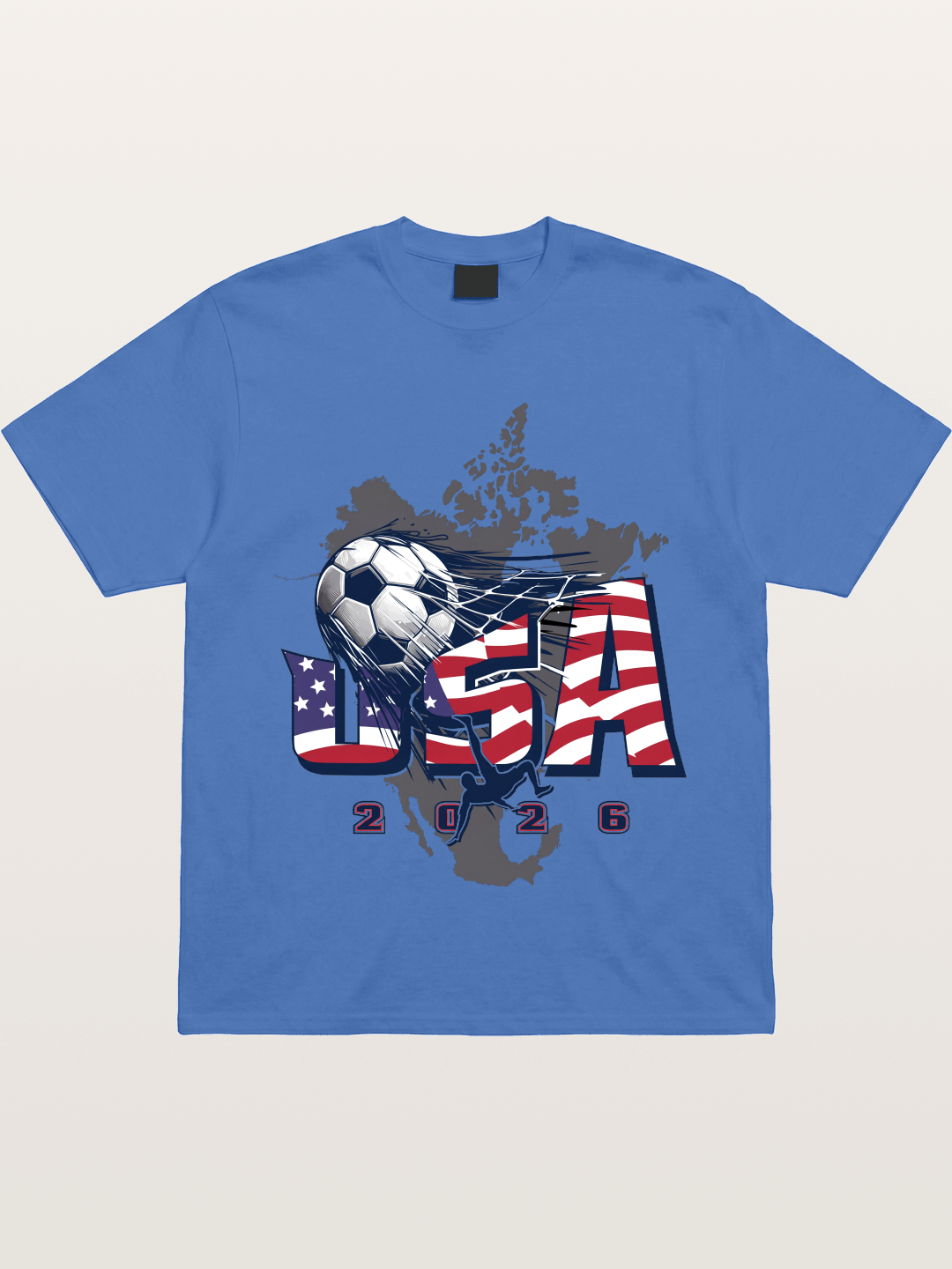 American Flag Soccer Map 2026 Gildan T-shirt
