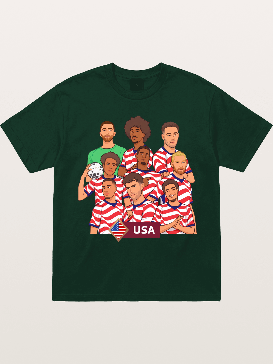 USMNT Cartoon Full Roster Gathering Gildan T-shirt