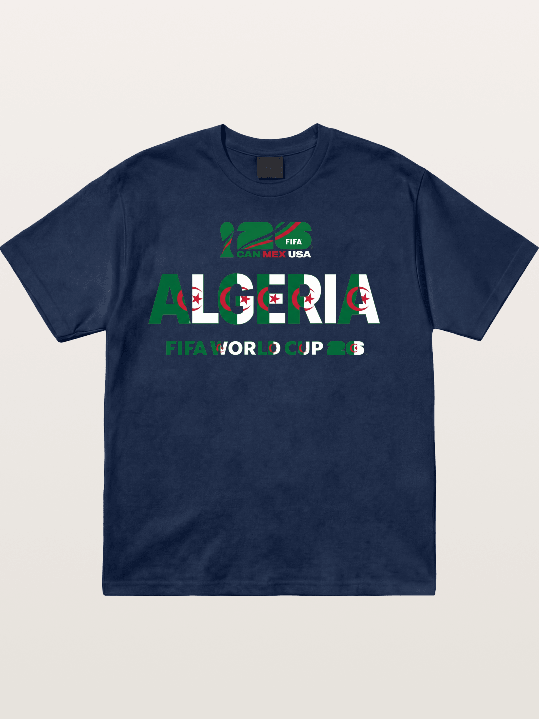 Algeria 2026 Flag Motif Art Cotton T-shirt