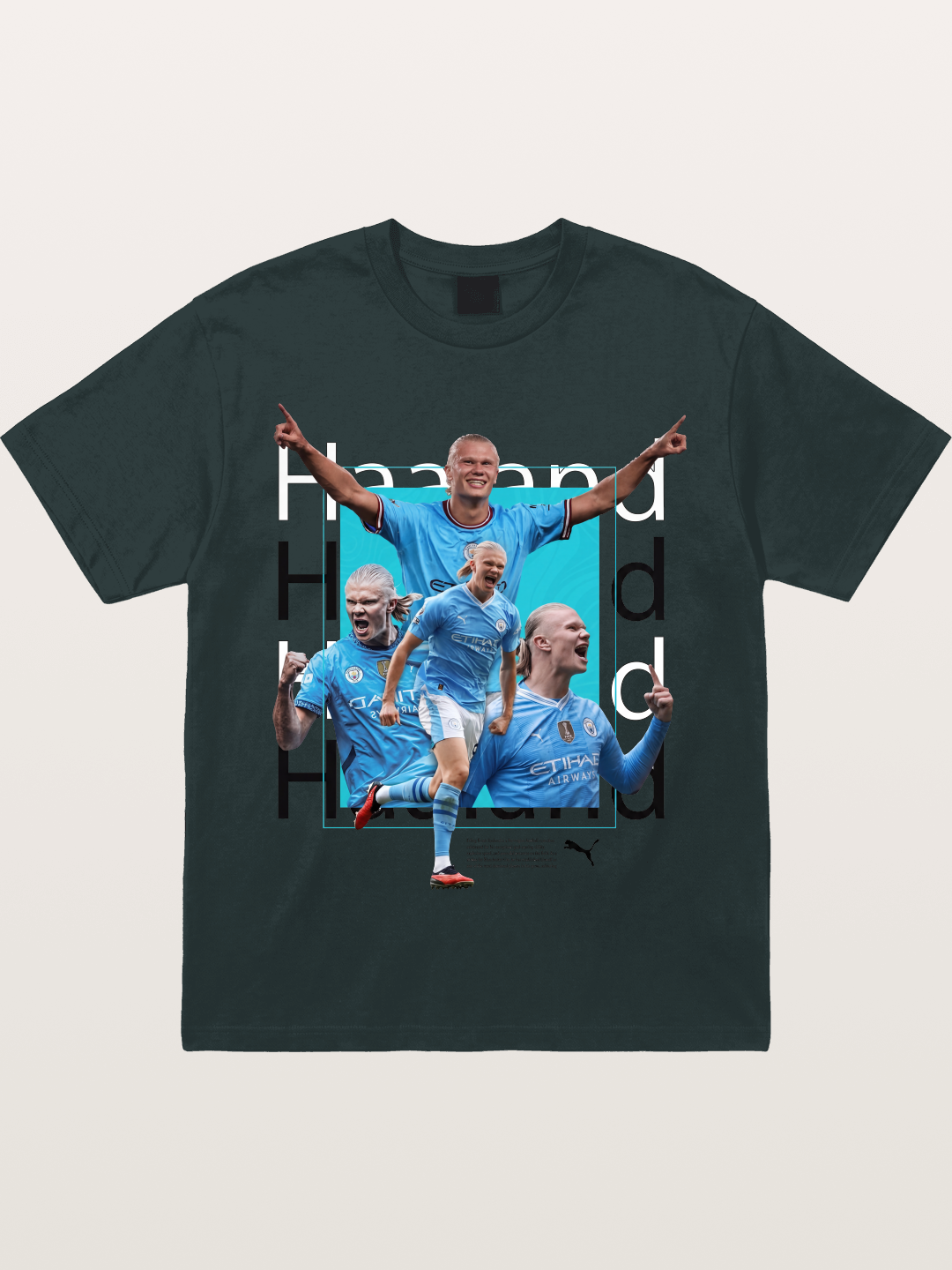 Haaland Typography Collage Art Gildan T-shirt