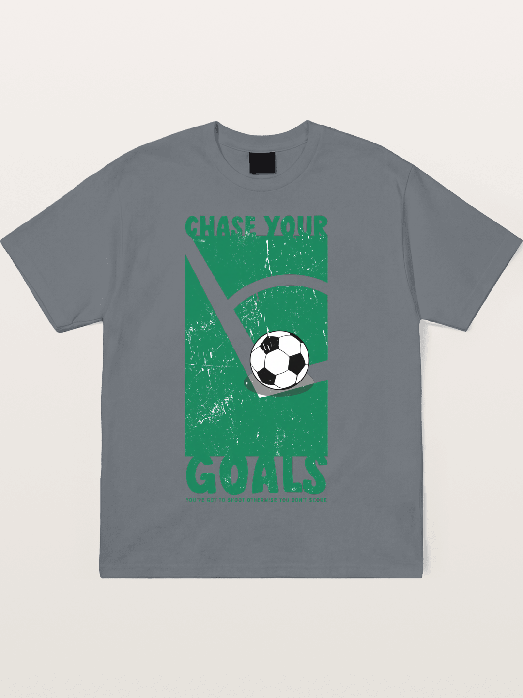 Chase Your Goals Green Poster Cotton T-shirt