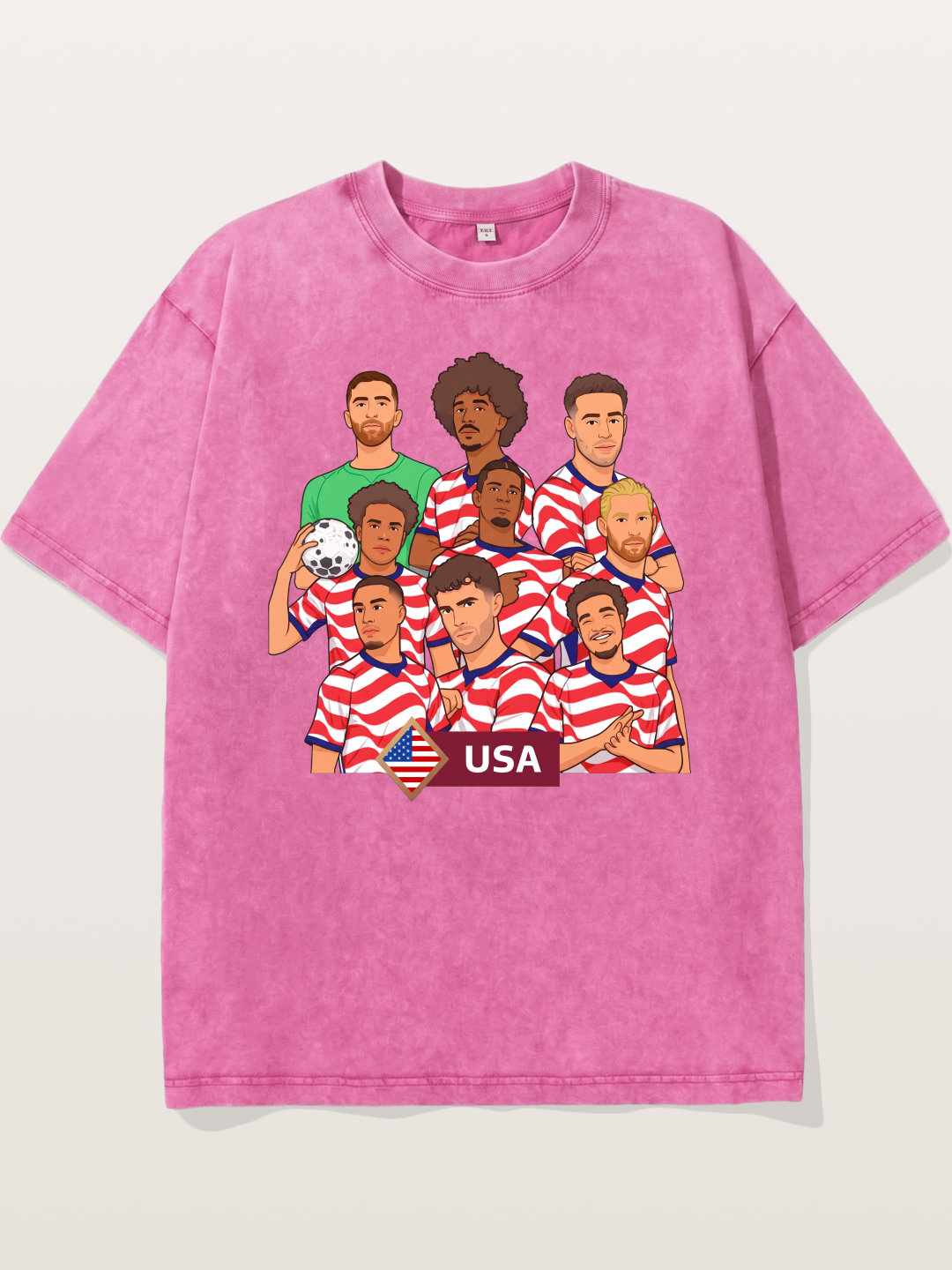 USMNT Cartoon Full Roster Gathering Washed T-shirt
