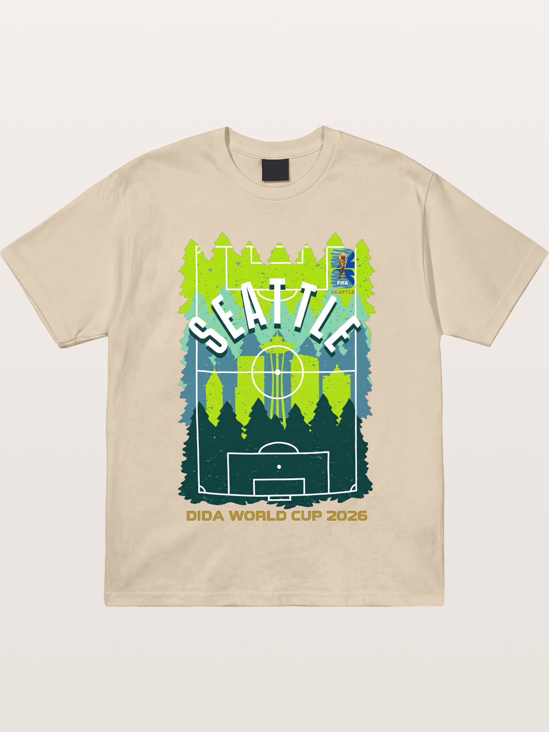 Seattle WC 2026 Forest Soccer Pitch Gildan T-shirt