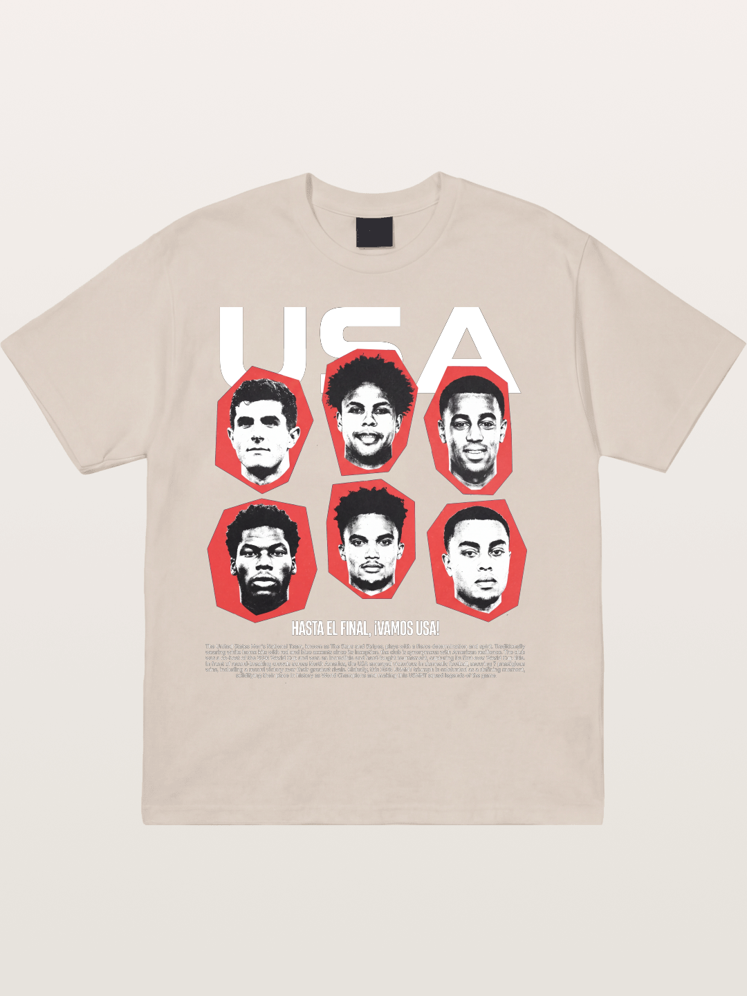 Six US Soccer Stars Hexagon Layout Cotton T-shirt