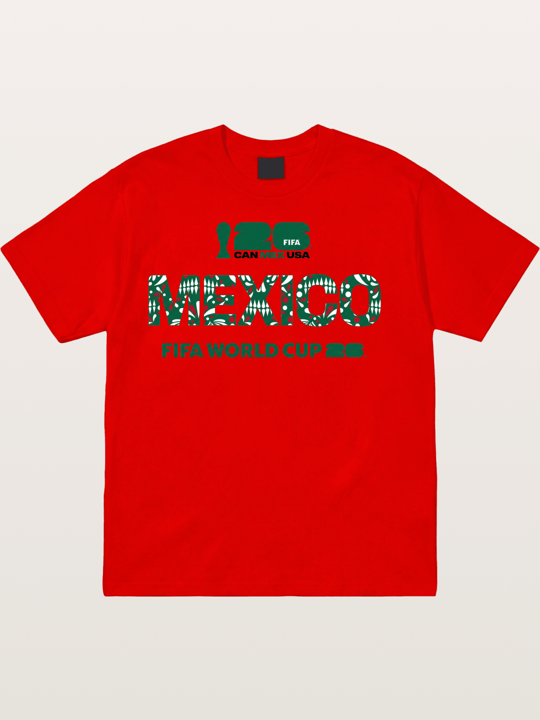 Mexico 2026 Pattern Typography Cotton T-shirt