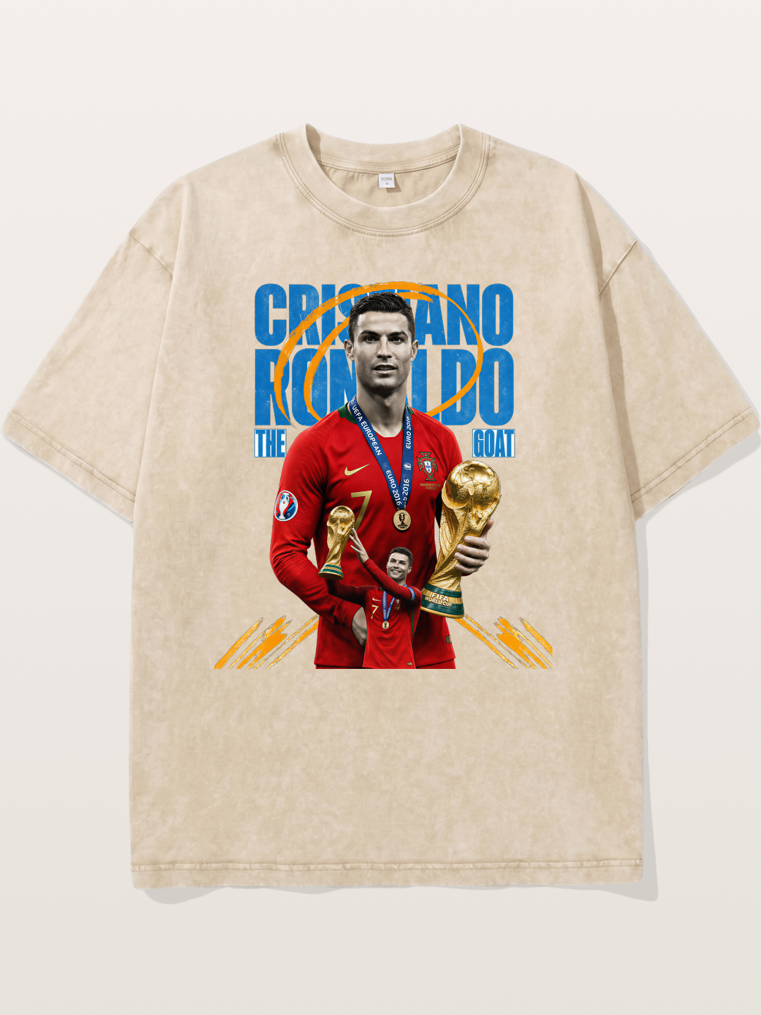 CR7 Portugal WC Trophy Art Washed T-shirt