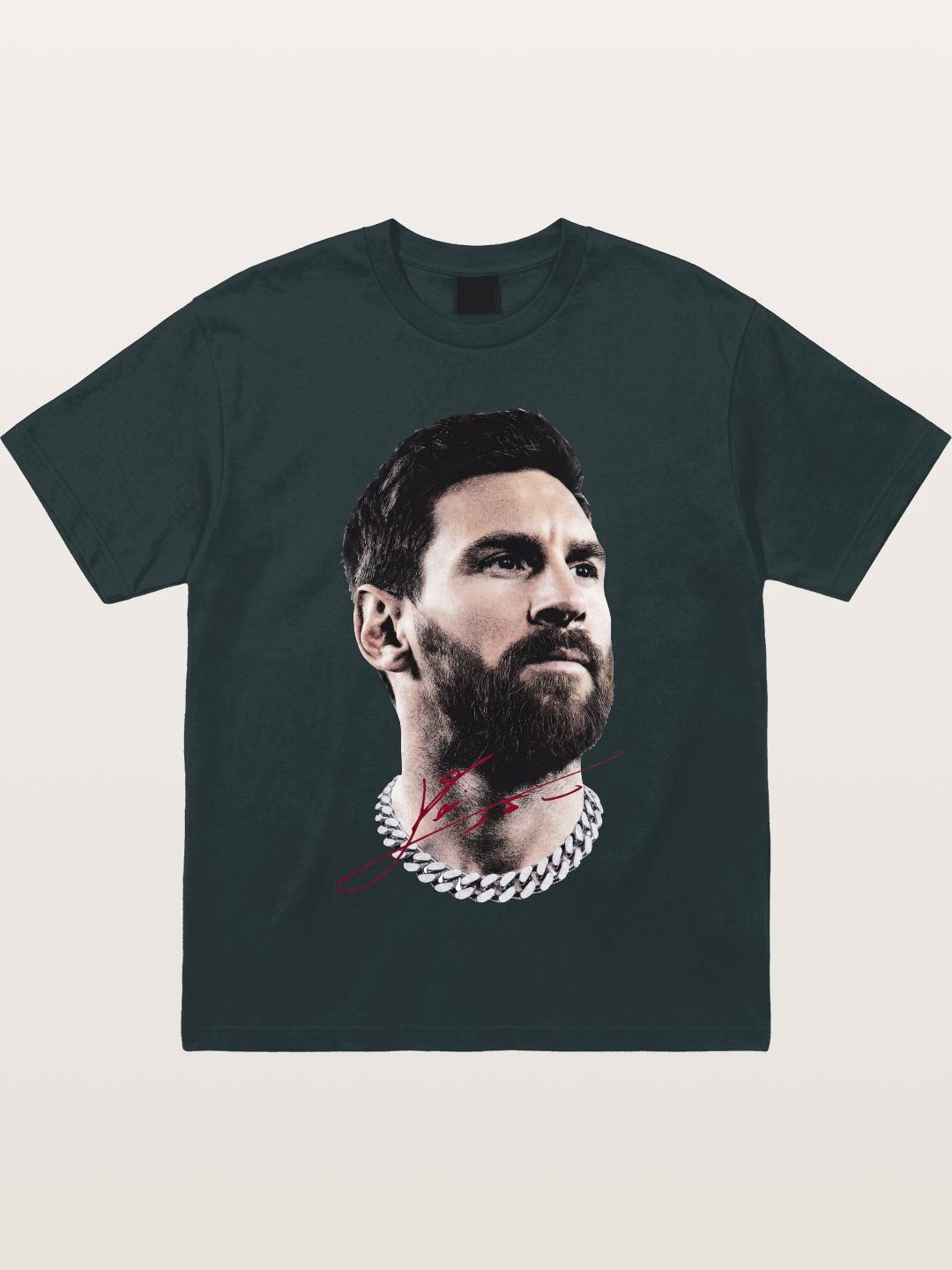 Messi Black White Signature Portrait Gildan T-shirt