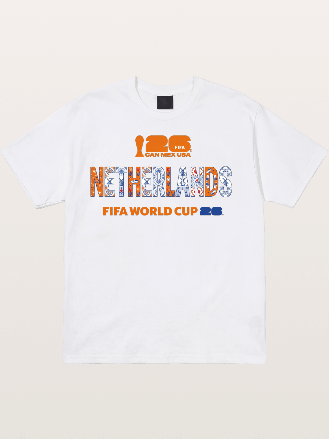 Netherlands 2026 Delft Blue Typo Cotton T-shirt