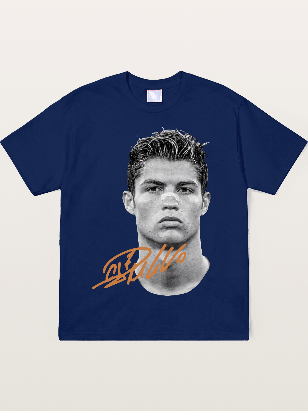 Cristiano Ronaldo Black White Portrait Soft-Stay T-shirt