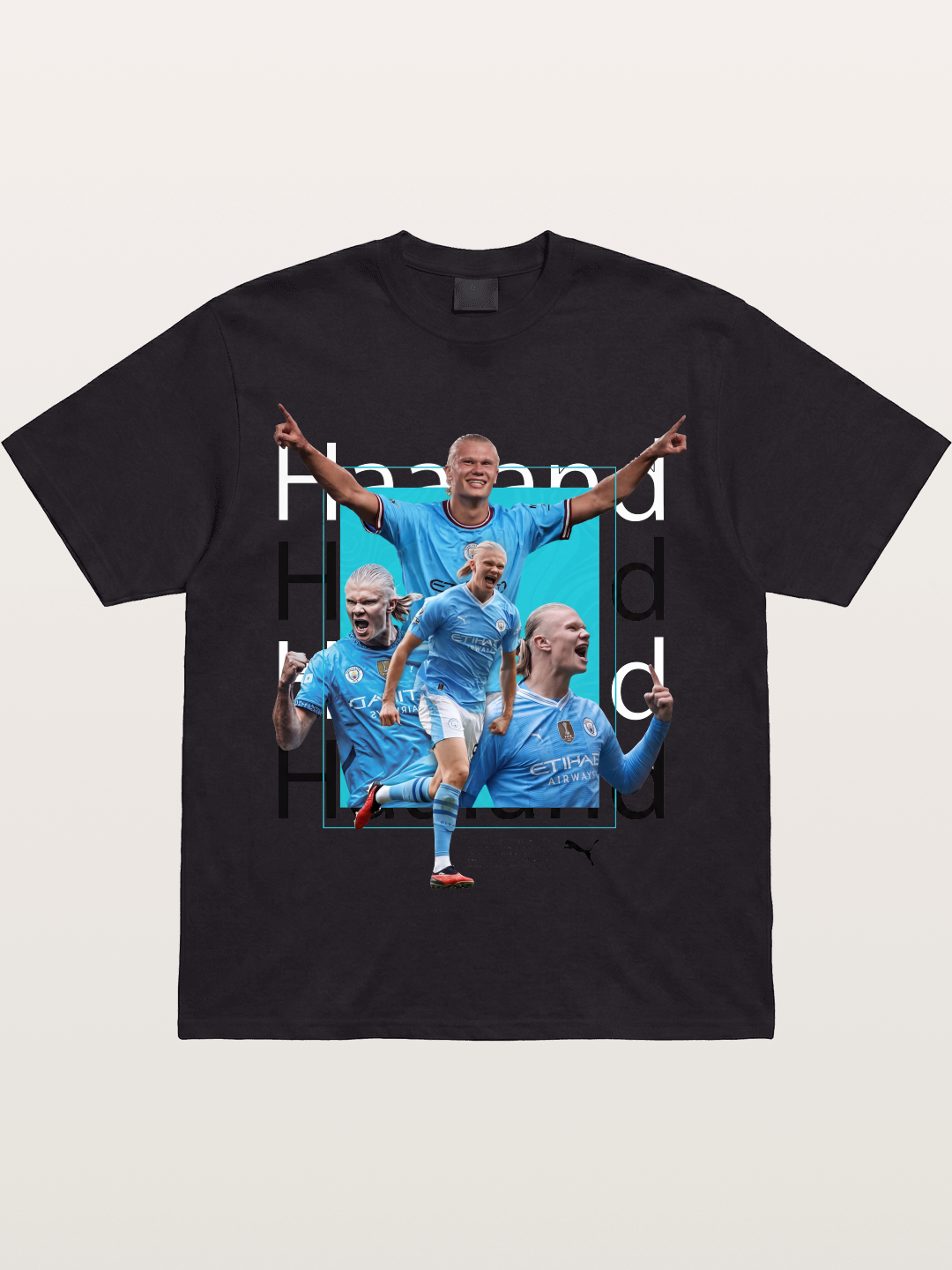 Haaland Typography Collage Art Gildan T-shirt
