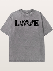 Soccer Love Wordmark With Cleats Washed T-shirt