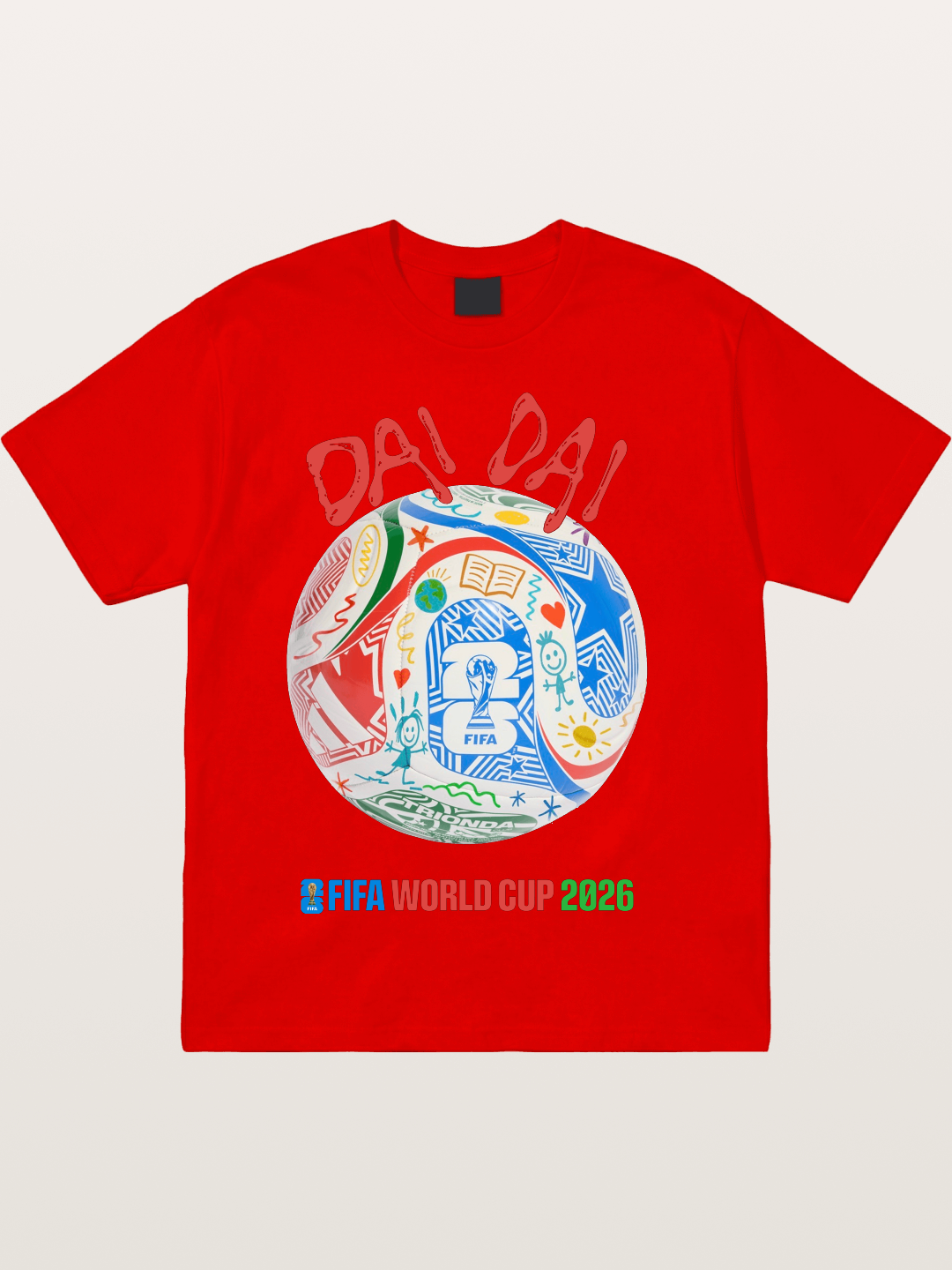 FIFA World Cup 2026 Doodle Soccer Ball Cotton T-shirt