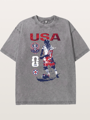 USA WC 2026 Splatter Soccer Player Washed T-shirt