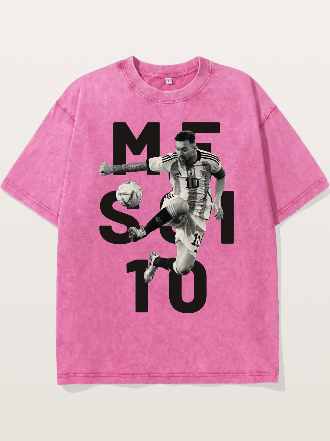 Messi 10 Action Print Washed T-shirt