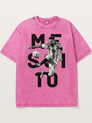 Messi 10 Action Print Washed T-shirt