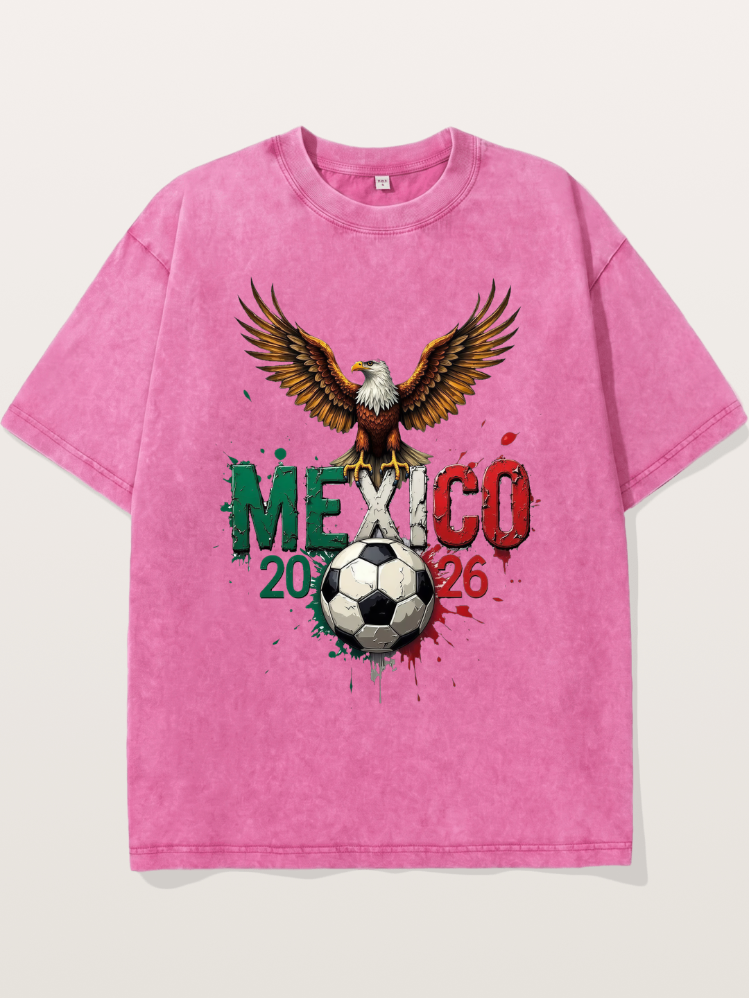 Mexico 2026 WC Eagle Print Washed T-shirt