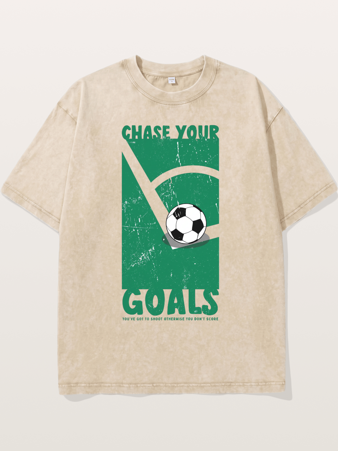 Chase Your Goals Green Poster Washed T-shirt